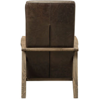 Chocolate Leather and Wood Accent Chair,accent chair,Adley & Company