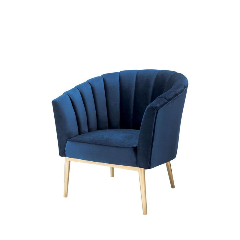 Velvet & Gold Accent Chair