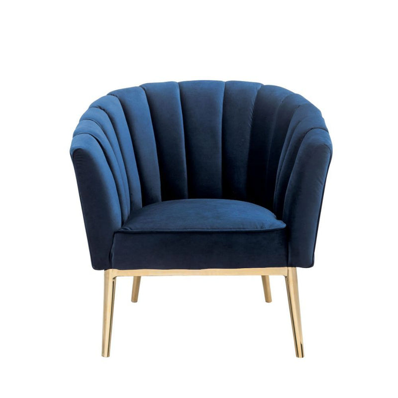 Velvet & Gold Accent Chair