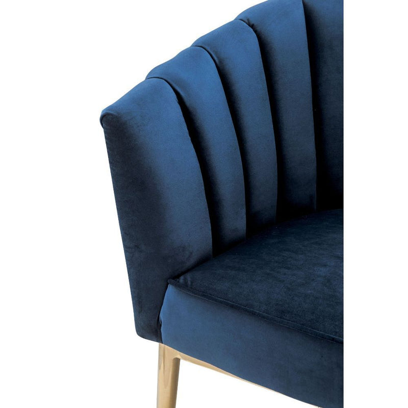 Velvet & Gold Accent Chair