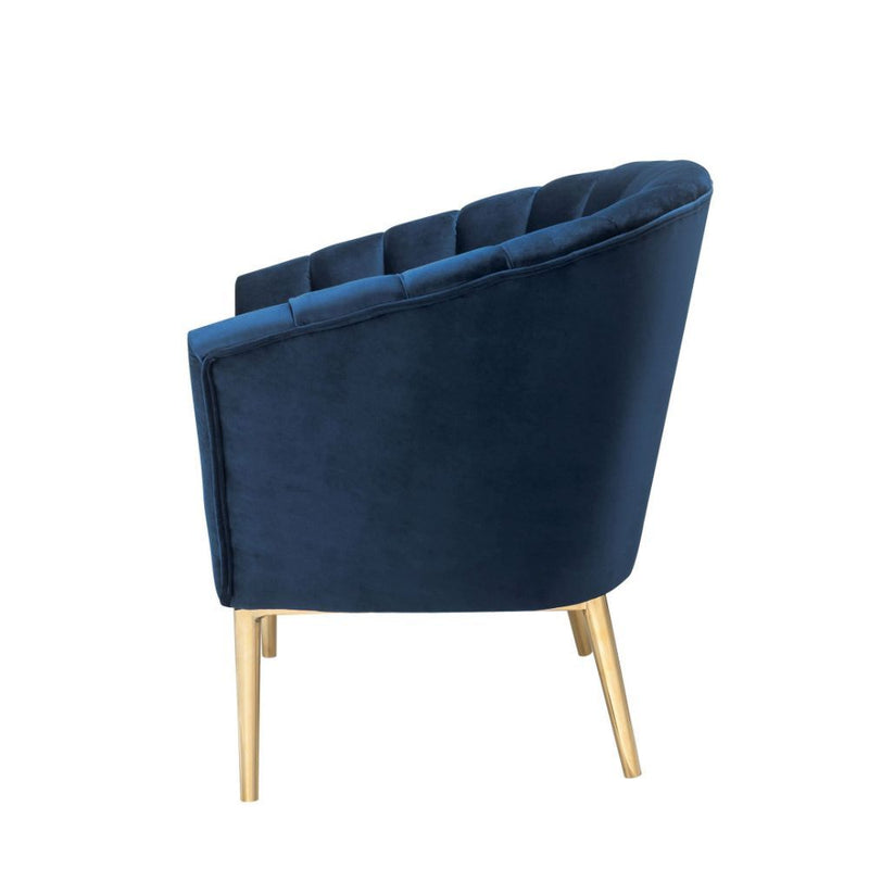 Velvet & Gold Accent Chair