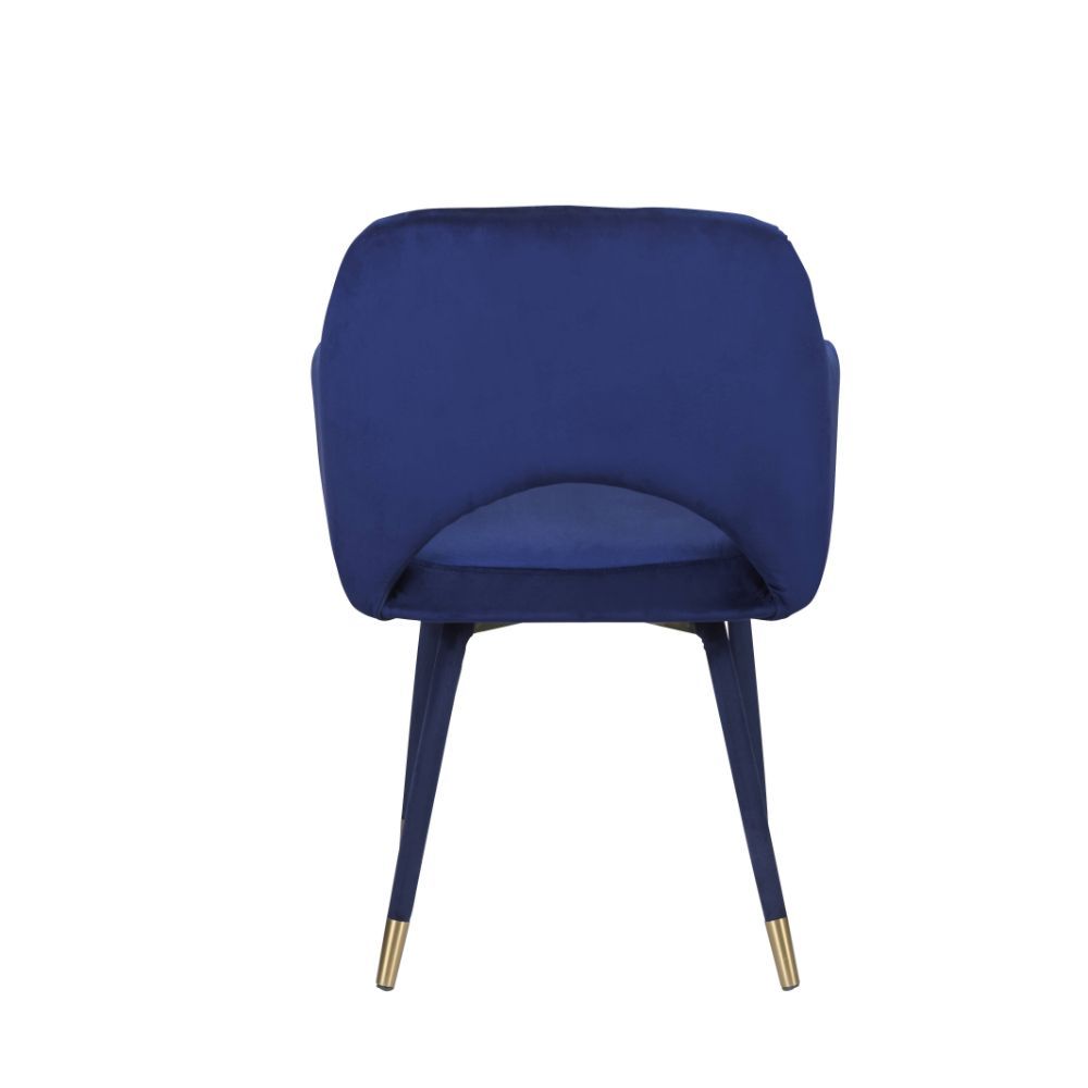 Nautical Blue Velvet Accent Chair - Adley & Company Inc. 