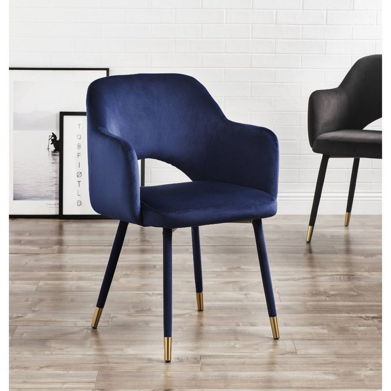 Nautical Blue Velvet Accent Chair - Adley & Company Inc. 