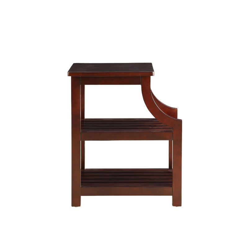 Wasaki Slatted Side Table, Nightstand with USB Charger