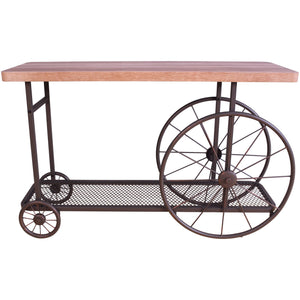 Industrial Wheel Console Table,console table,Adley & Company Inc.