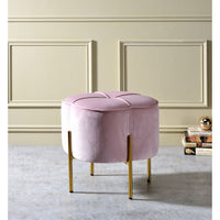 Velvet and Gold Ottoman in Lilac or Blush Pink