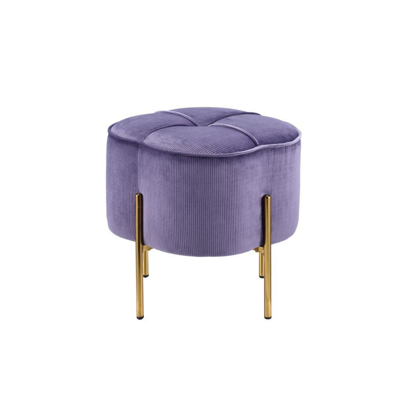 Velvet and Gold Ottoman in Lilac or Blush Pink
