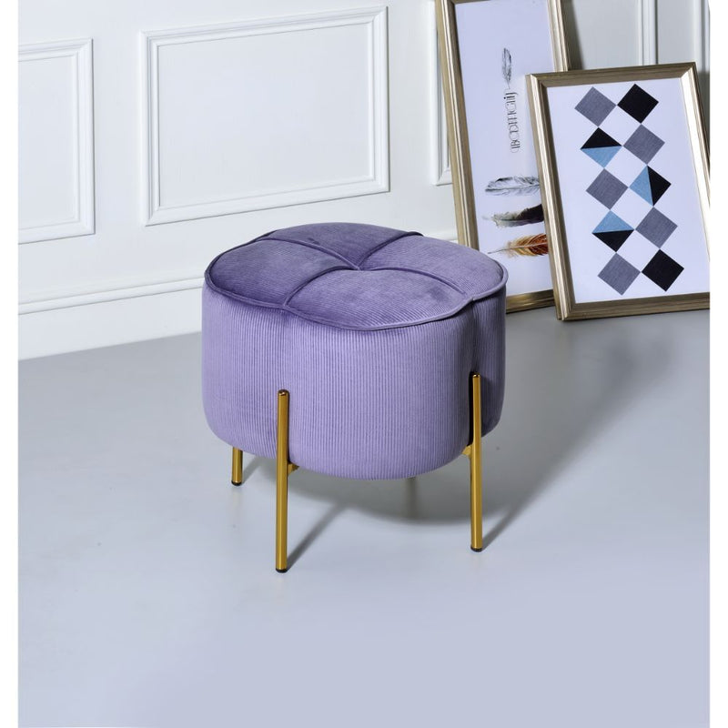 Velvet and Gold Ottoman in Lilac or Blush Pink