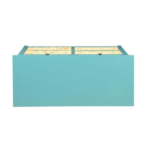 Providence Teal Console Cabinet with Wicker Drawers - Adley & Company Inc. 