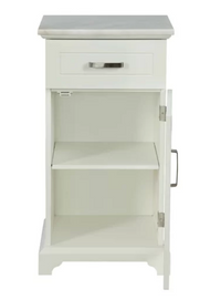 White Apothecary Storage Cabinet with Marble Top - Adley & Company Inc. 