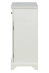 White Apothecary Storage Cabinet with Marble Top - Adley & Company Inc. 