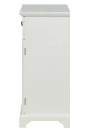 White Apothecary Storage Cabinet with Marble Top - Adley & Company Inc. 