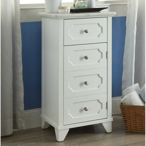 White Marble Top Accent Storage Cabinet,cabinet,Adley & Company Inc.