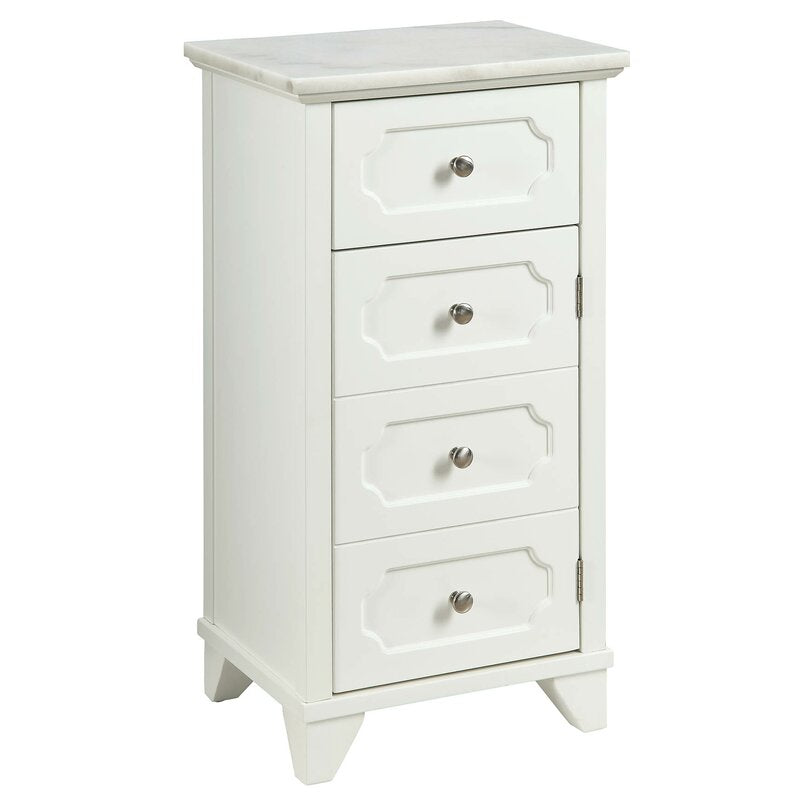 White Marble Top Accent Storage Cabinet,cabinet,Adley & Company Inc.