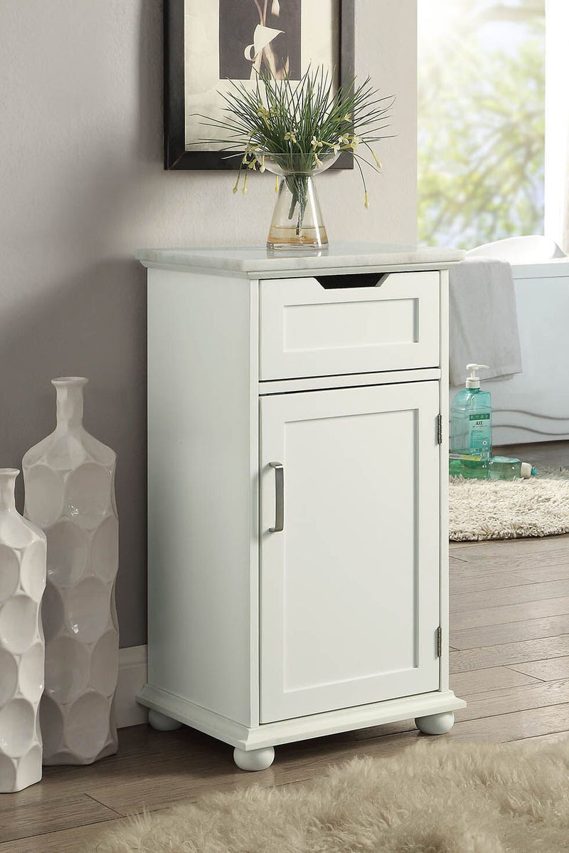 Marble Topped White Accent Cabinet,accent cabinet,Adley & Company Inc.
