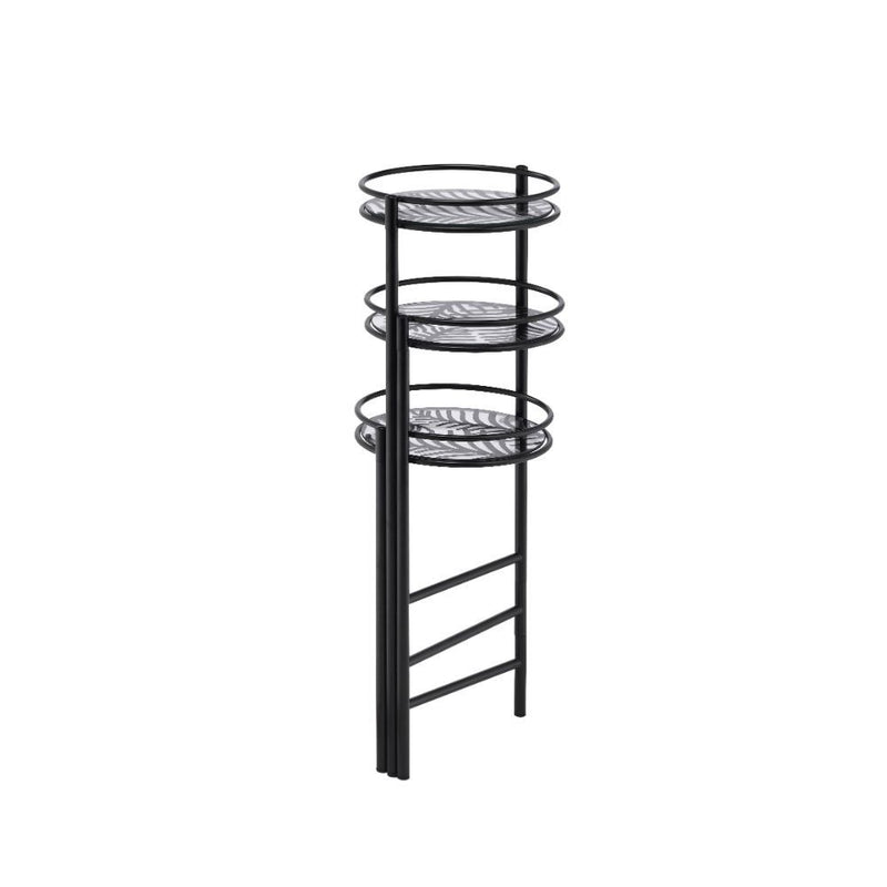 3-Tier Black Palm Leaf Metal Plant Stand - Adley & Company Inc. 