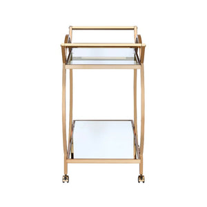 Champagne Gold and Glass Round Bart Cart,bar cart,Adley & Company Inc.