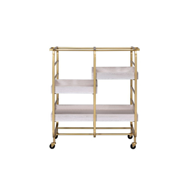 Gold and White-Washed Bar Cart