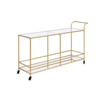 Nearshore Gold and Glass Long Bar Cart