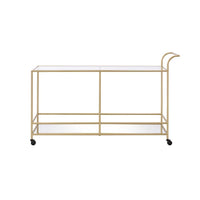 Nearshore Gold and Glass Long Bar Cart