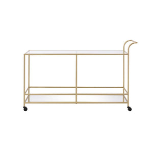 Nearshore Gold and Glass Long Bar Cart