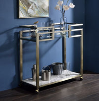 Uber Glam Bar Serving Cart in Gold and Glass