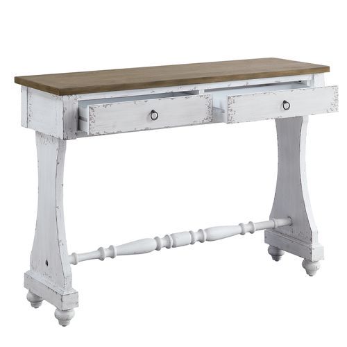 Sands White Washed Wood Console Table