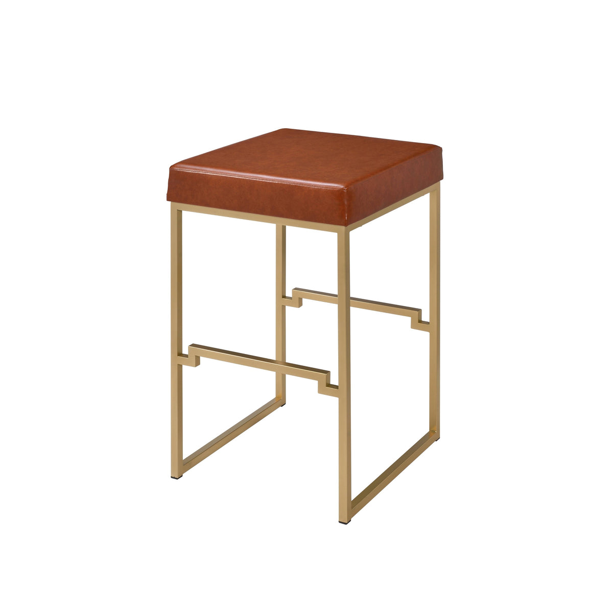 Gold & Brown Leather Bar Stools,bar stool,Adley & Company Inc.