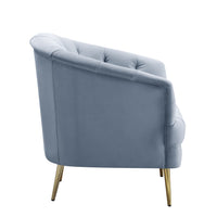 Light Grey Velvet Tufted Arm Chair