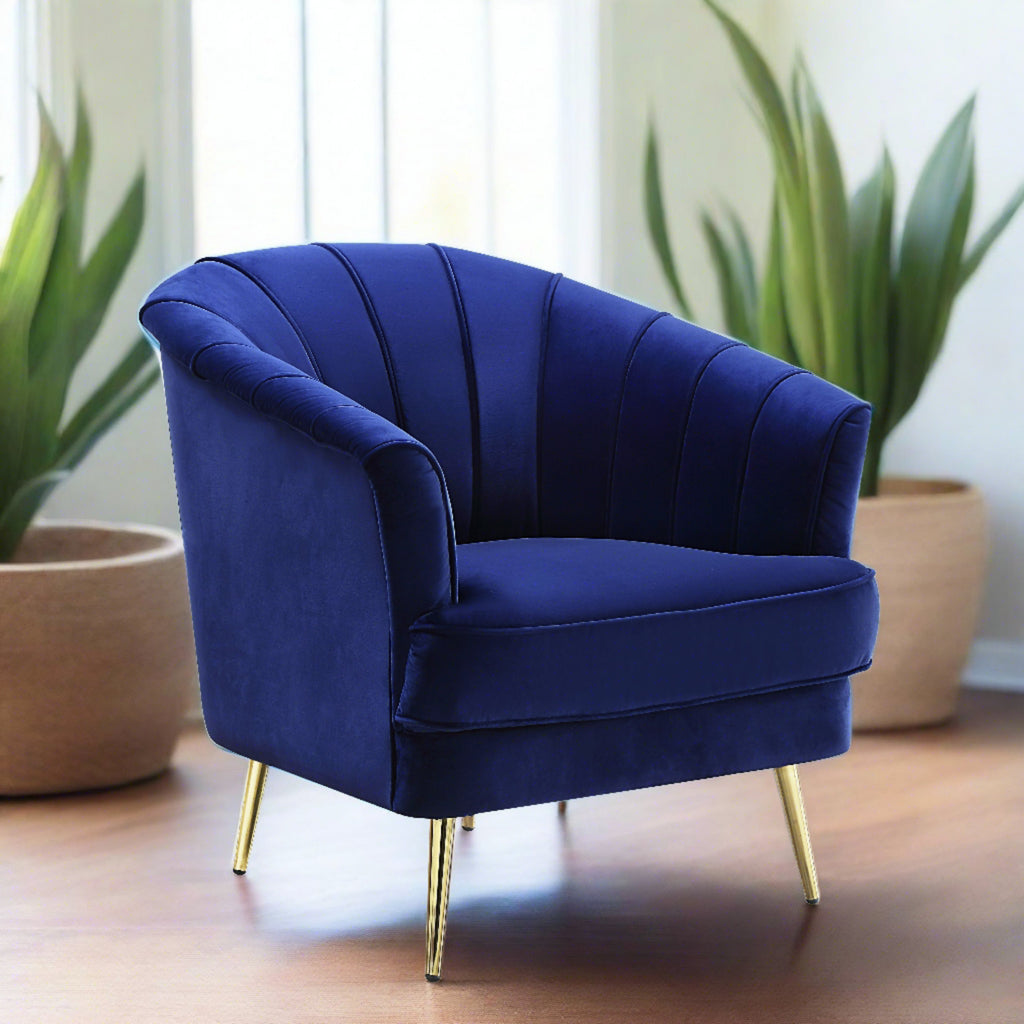 Blue Lagoon Velvet Accent Chair
