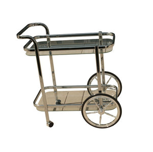 Chrome and Glass Metal Bar Cart
