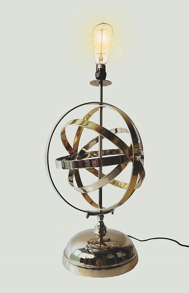 Metal Armillary Style Table Lamp - Adley & Company Inc. 
