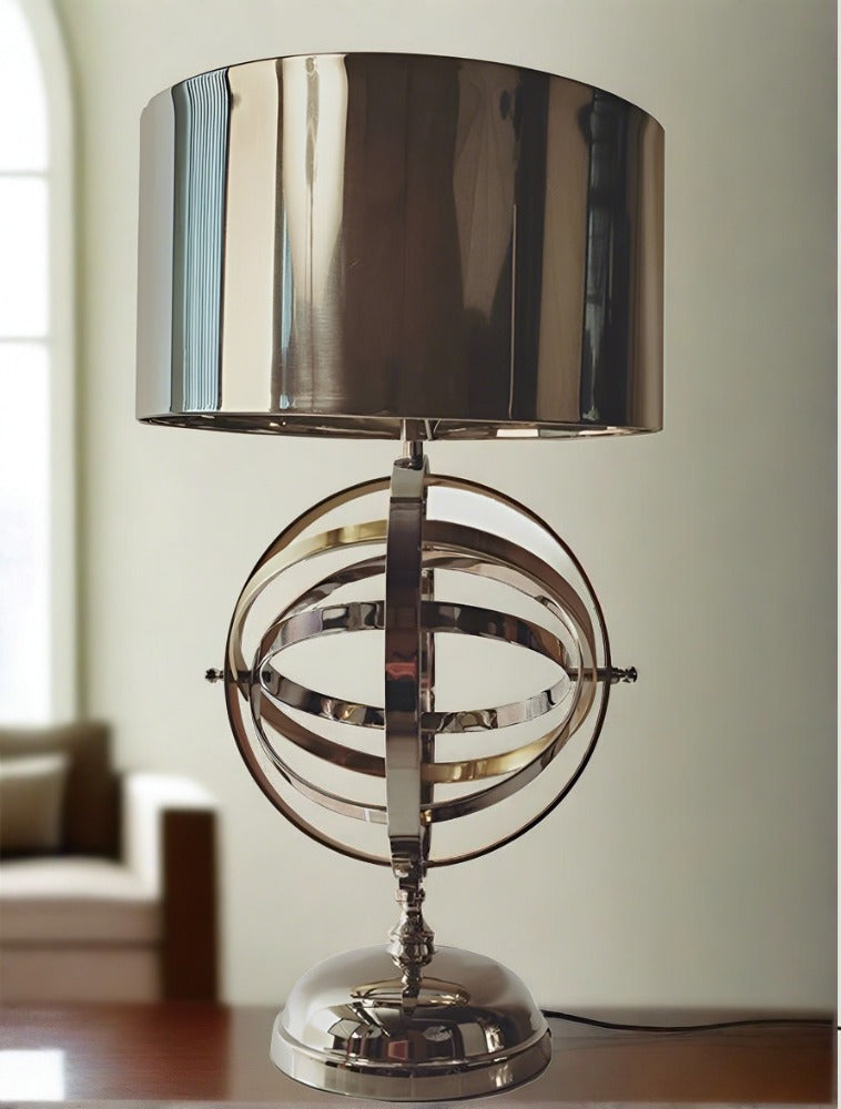 Metal Armillary Style Table Lamp - Adley & Company Inc. 