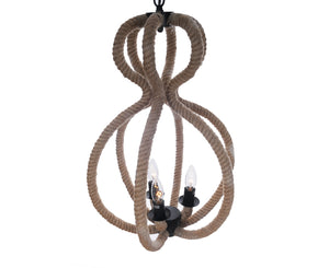 Hemp Rope and Iron Pendant Light
