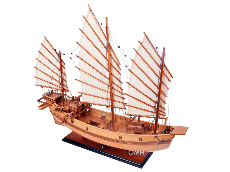 Chinese Junk Natural Finish Model Ship