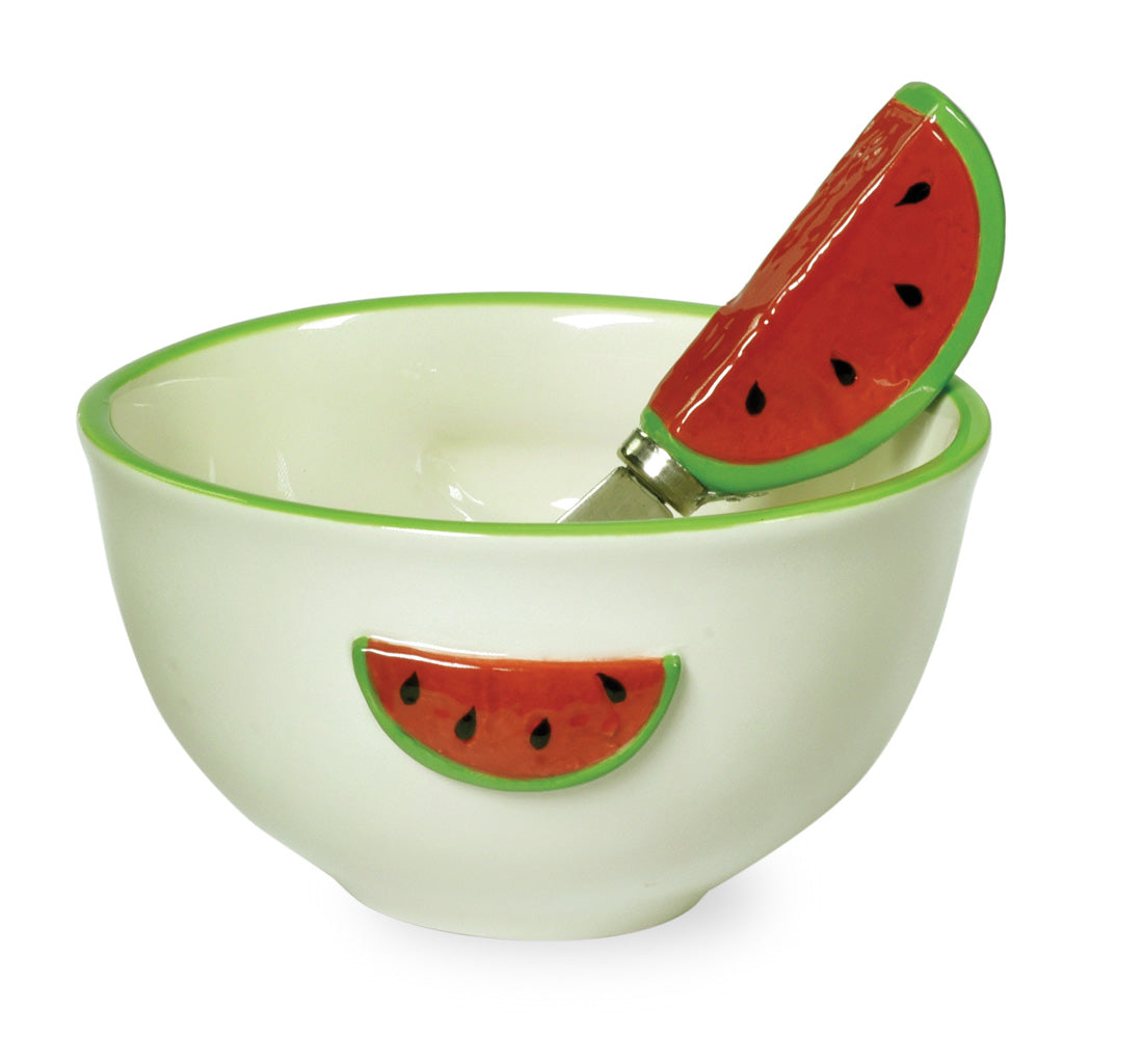 Watermelon Bowl and Spreader, Set of 6,bowl,Adley & Company Inc.
