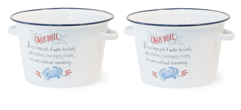 Crab Boil Enameled Serving Bowl Pot