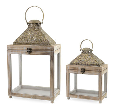 Beebees Wood and Metal Candle Lanterns