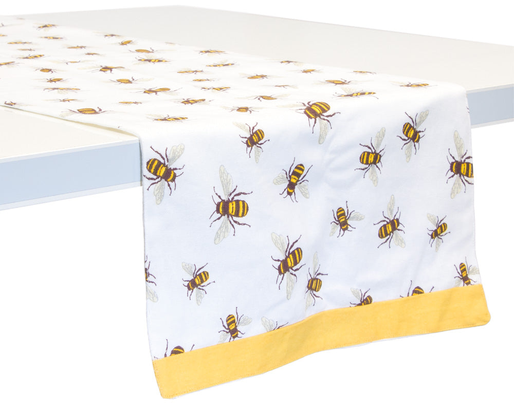 Save The Bees Cotton Table Runner,table runner,Adley & Company Inc.