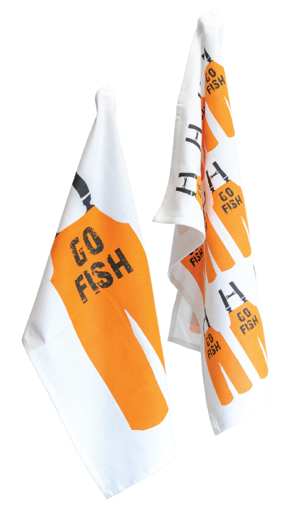 Go Fish Cotton Dish Towels, Set of 8,apron,Adley & Company Inc.