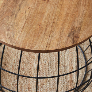 Harbor Bay Wood and Iron Round Coffee Table