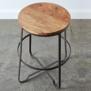 Rustic Wooden Bar Stool