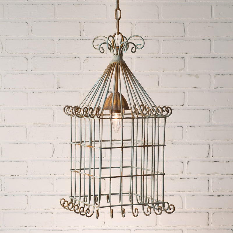 Scrolled Wire Birdcage Pendant Lamp,pendant light,Adley & Company Inc.