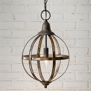 Metal Vintage Style Sphere Pendant Light,pendant light,Adley & Company Inc.