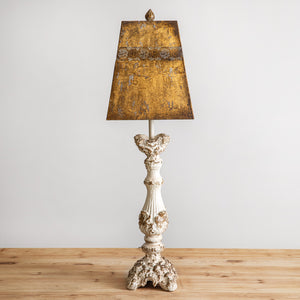 Island Bay Metal and Carved Wood Table Lamp - Adley & Company Inc. 
