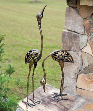 Garden Crane Statues, Set of 2,lawn ornament,Adley & Company Inc.