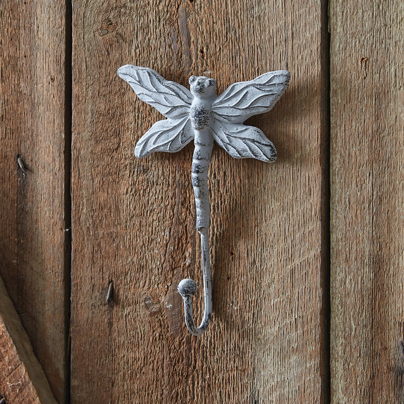 Cast Iron Dragonfly Wall Hook, Set of 2