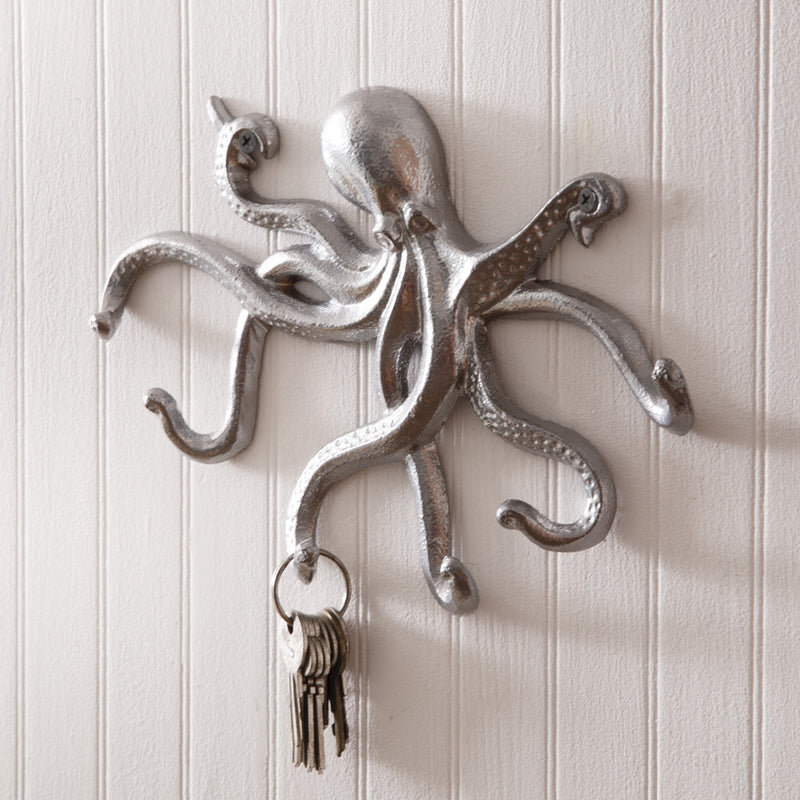 Metal Octopus Wall Hooks, Set of 2 - Adley & Company Inc. 