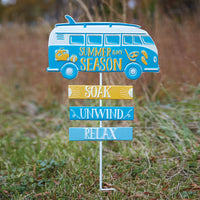 Retro Summertime Camper Garden Stake