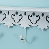Maribelle Wood Wall Shelf with Four Hooks - Adley & Company Inc. 